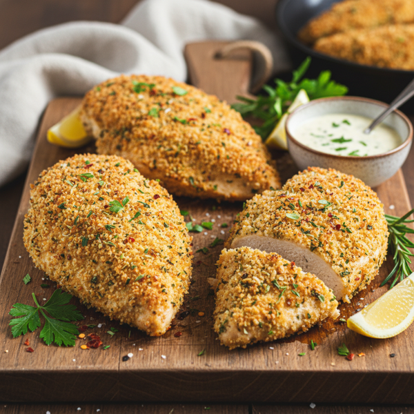 Crispy Herb-Coated Chicken Breasts recipe