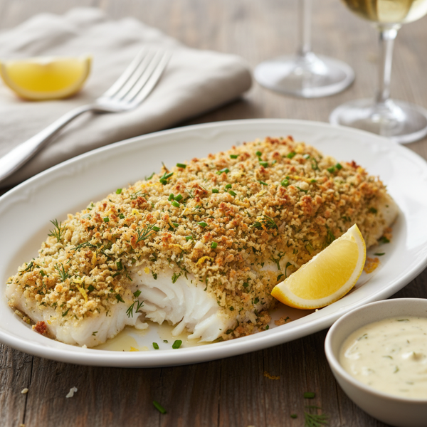Crispy Herb-Crusted Baked Cod recipe