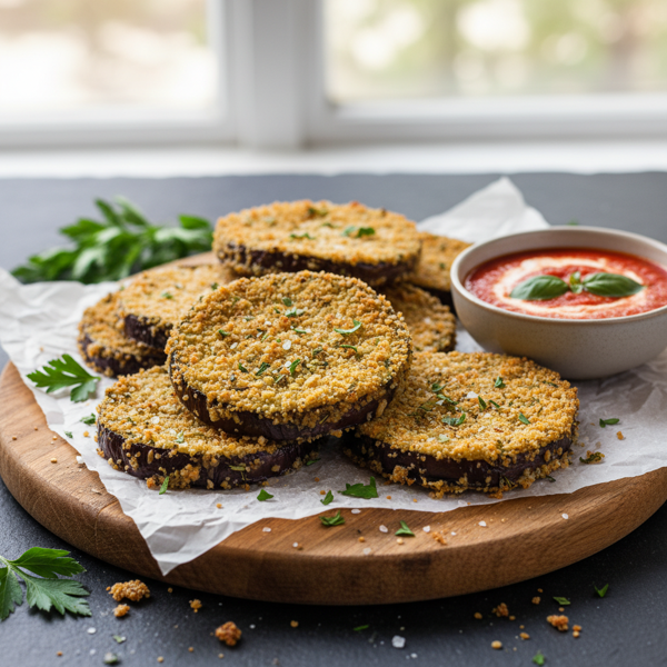 Crispy Herb-Crusted Baked Eggplant Slices recipe