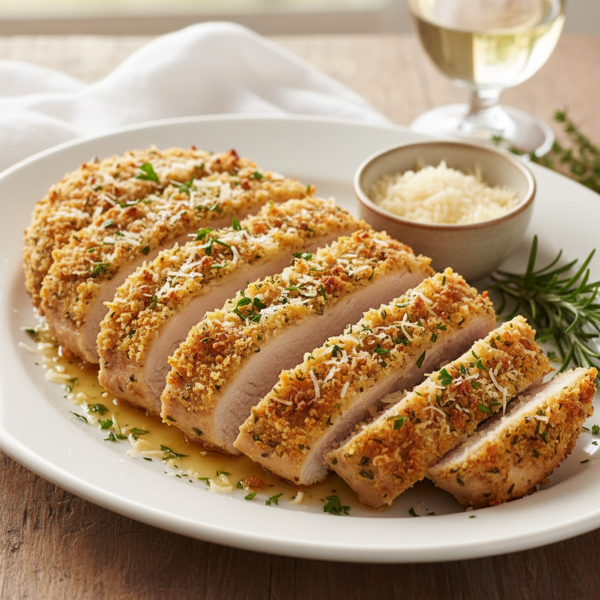 Crispy Herb-Crusted Chicken with Parmesan & Romano recipe