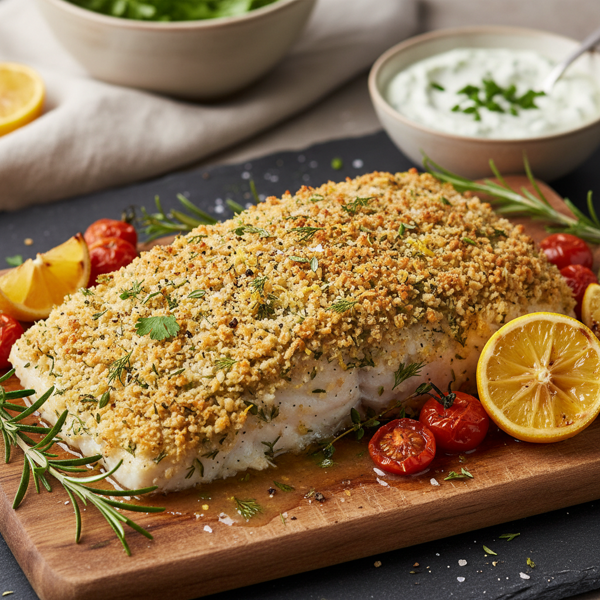 Crispy Herb-Crusted Oven Baked Fish recipe