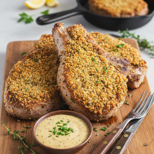 Crispy Herb-Crusted Pork Chops recipe