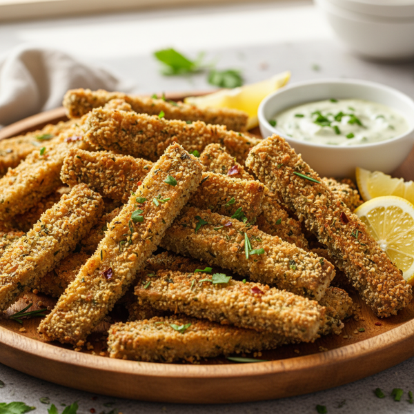 Crispy Herb-Crusted Portabella Strips recipe