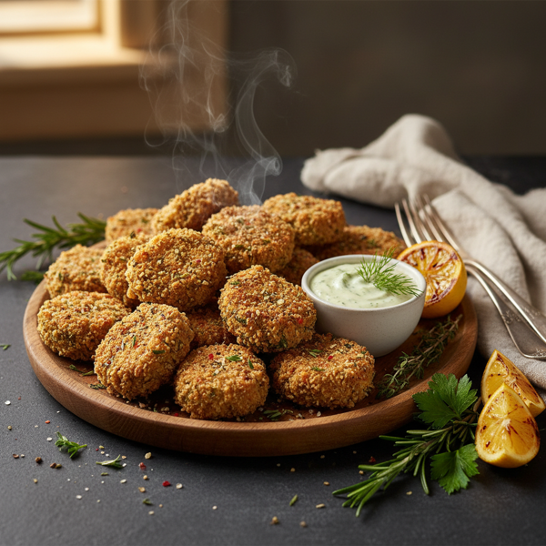 Crispy Herb-Crusted Toficken Bites recipe