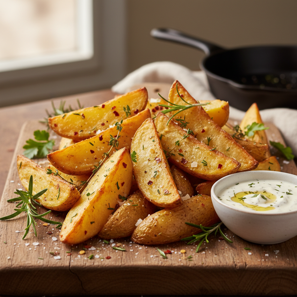 Crispy Herb-Infused Baked Potato Wedges recipe