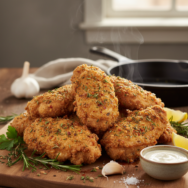 Crispy Herb-Infused Fried Chicken recipe