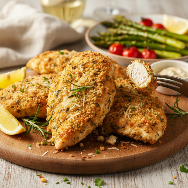 Crispy Herb-Infused Parmesan Chicken Breasts recipe