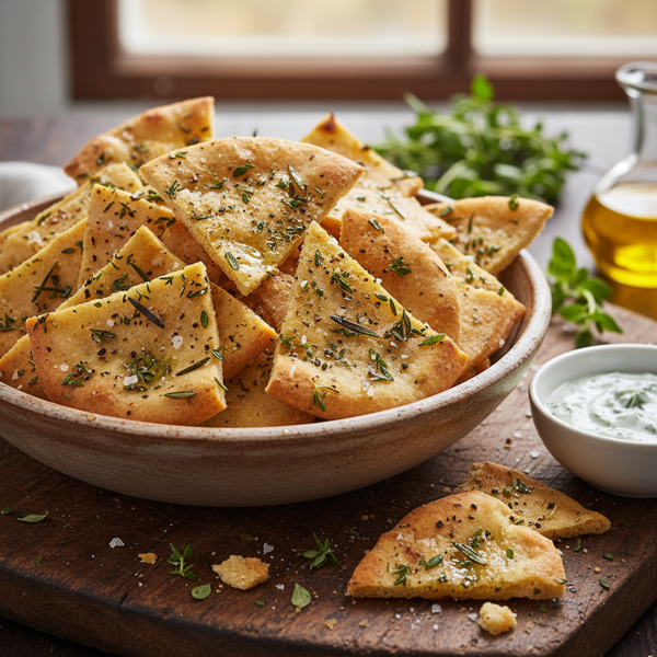 Crispy Herb-Infused Pita Chips recipe