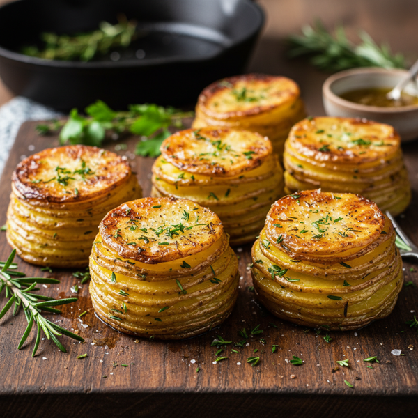 Crispy Herb-Infused Potato Stacks recipe