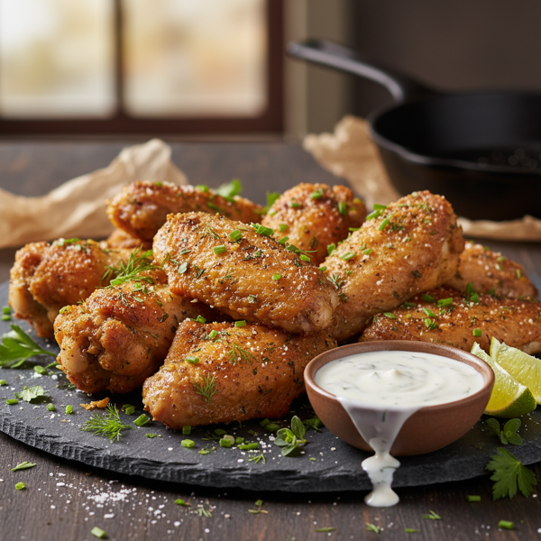 Crispy Herb-Infused Ranch Chicken Wings recipe