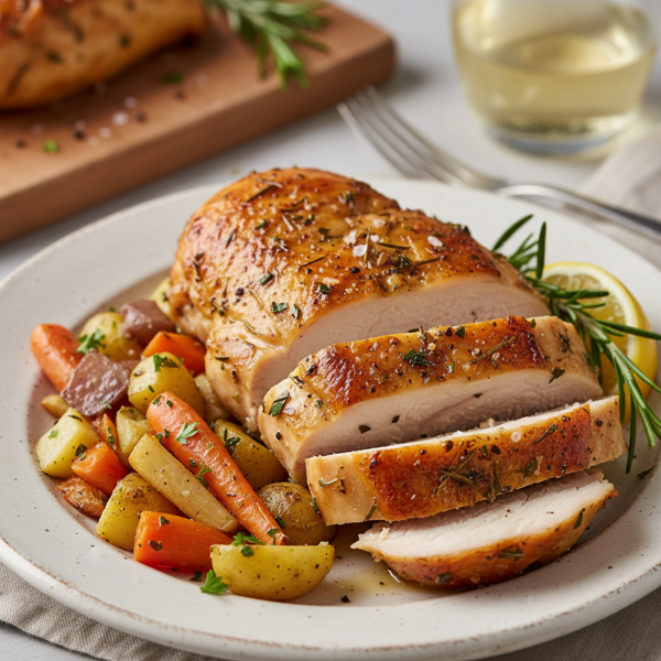 Crispy Herb-Infused Roast Chicken Breast recipe