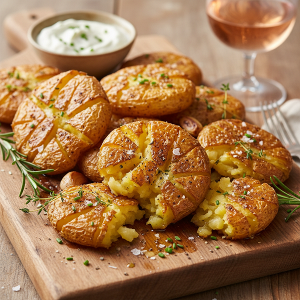 Crispy Herb-Infused Smash Potatoes recipe