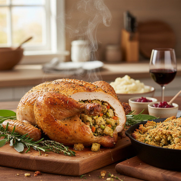 Crispy Herb-Infused Stuffing Chicken recipe