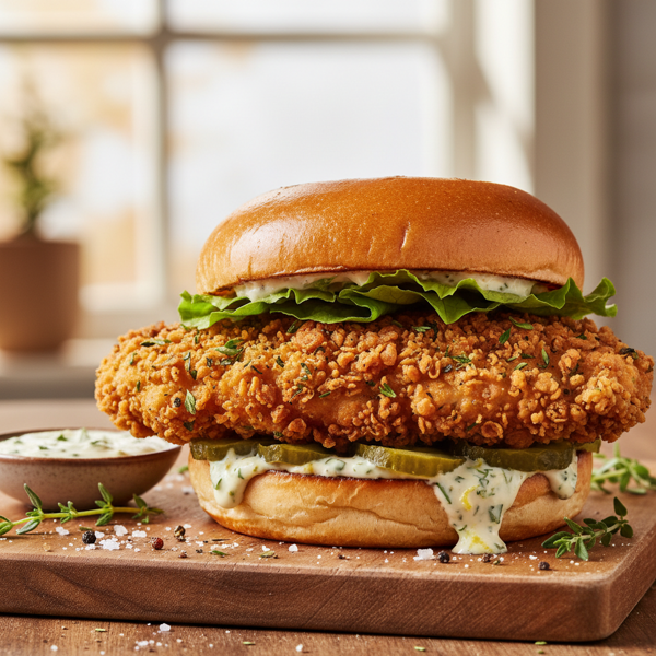 Crispy Herb-Marinated Chicken Sandwich recipe