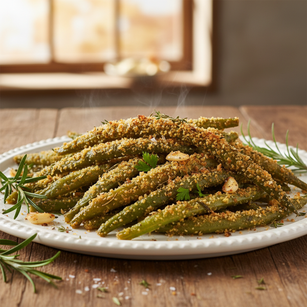 Crispy Herb-Roasted Green Beans recipe