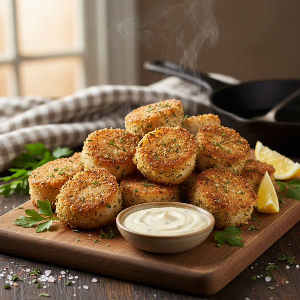 Crispy Herb-Seasoned Fried Scallops recipe