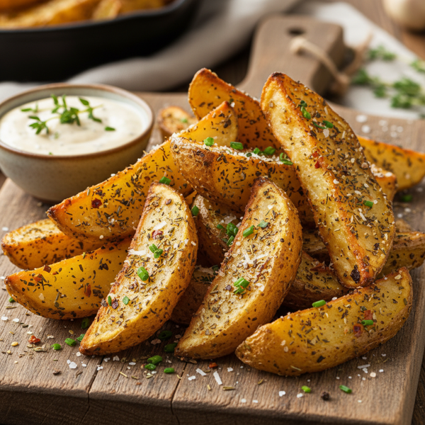 Crispy Herb-Seasoned Oven Steak Fries recipe