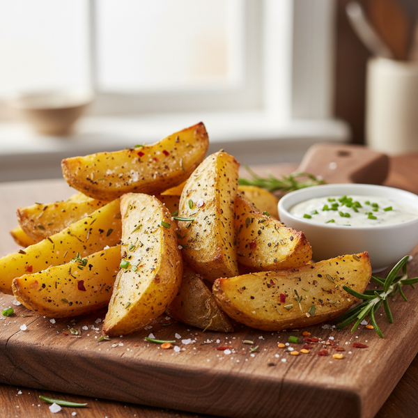 Crispy Herb-Spiced Baked Potato Wedges recipe