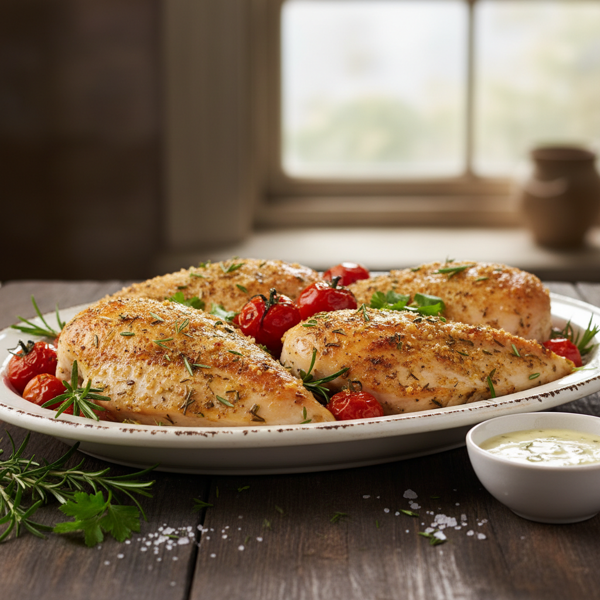Crispy Herb & Tomato Baked Chicken recipe