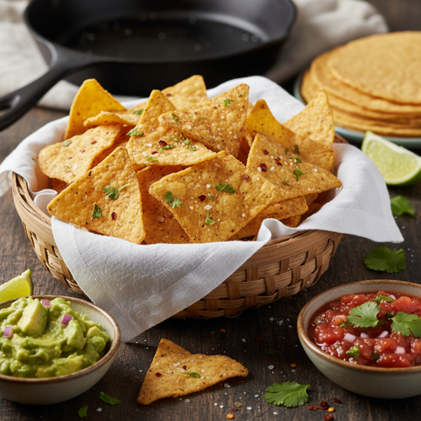 Crispy Homemade Corn Tortilla Chips recipe