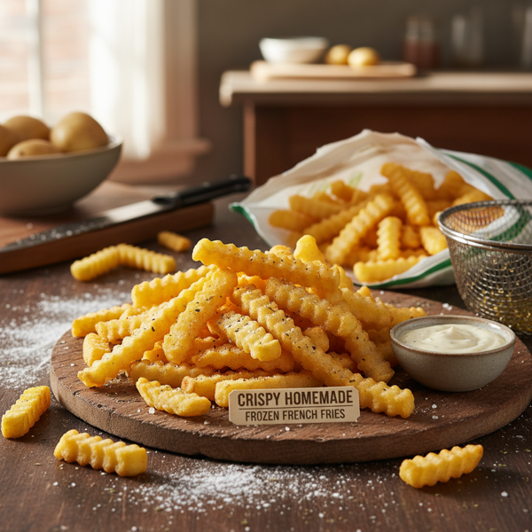 Crispy Homemade Frozen French Fries recipe