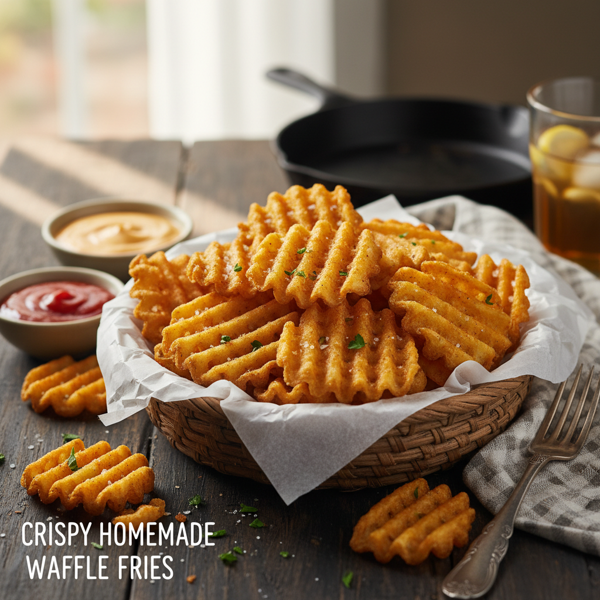 Crispy Homemade Waffle Fries recipe