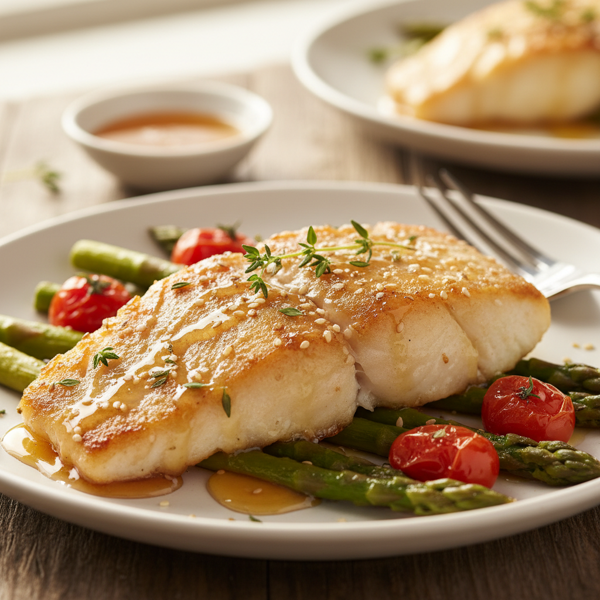Crispy Honey-Glazed Halibut recipe