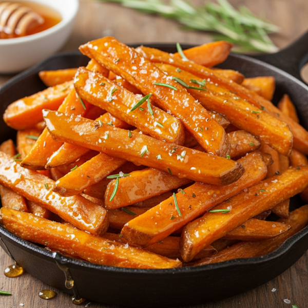Crispy Honey-Glazed Sweet Potato Fries recipe