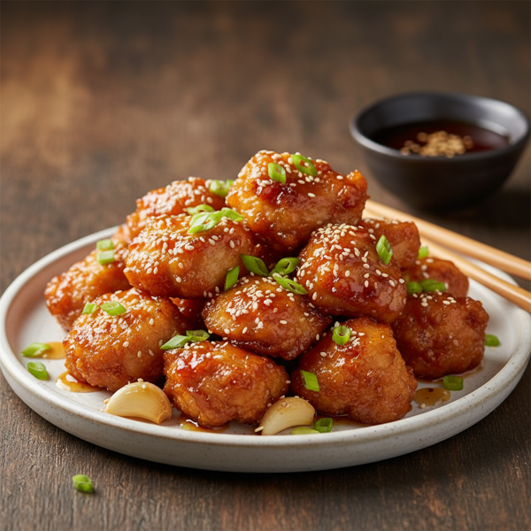 Crispy Honey Garlic Teriyaki Chicken Bites recipe