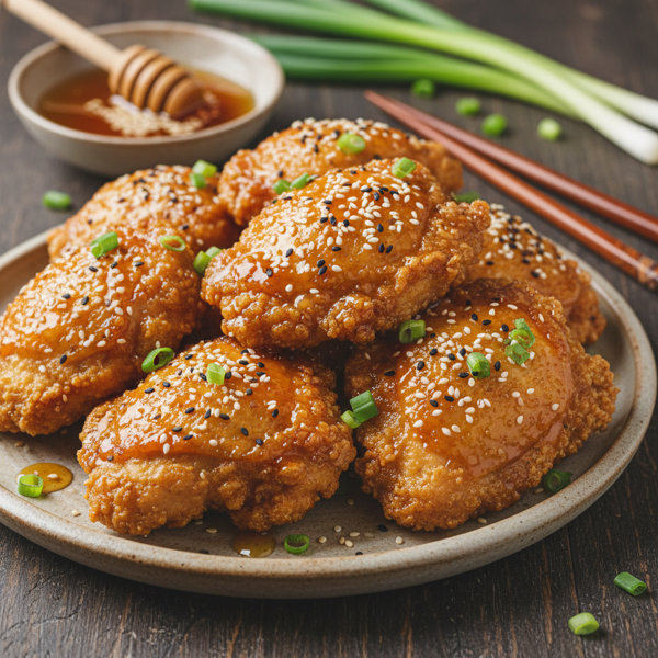 Crispy Honey Sesame Chicken Thighs recipe