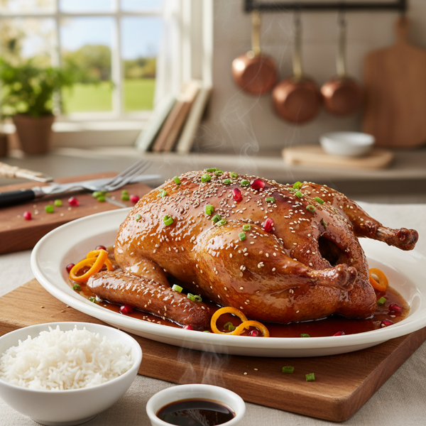 Crispy Honey Soy Glazed Roast Duck recipe