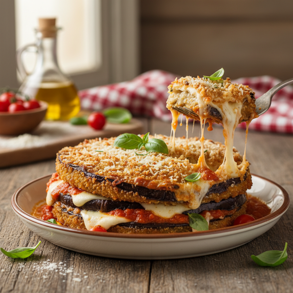 Crispy Italian Eggplant Parmesan recipe