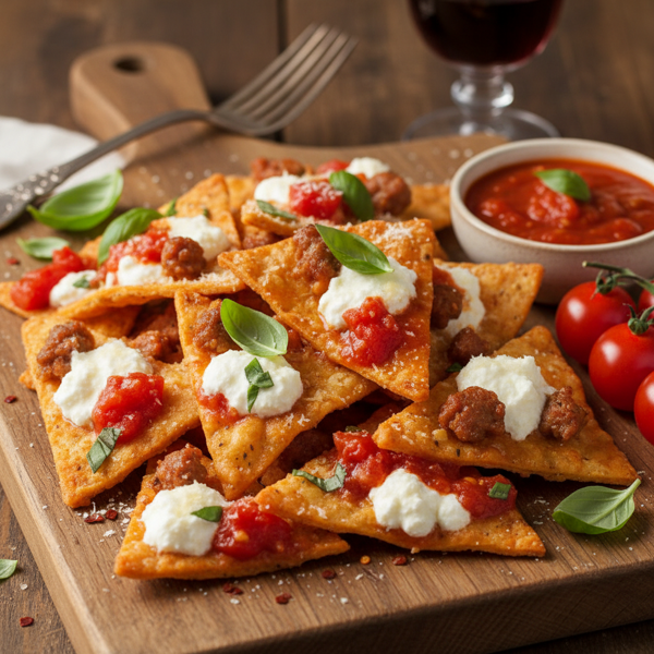 Crispy Italian Lasagna Nachos recipe
