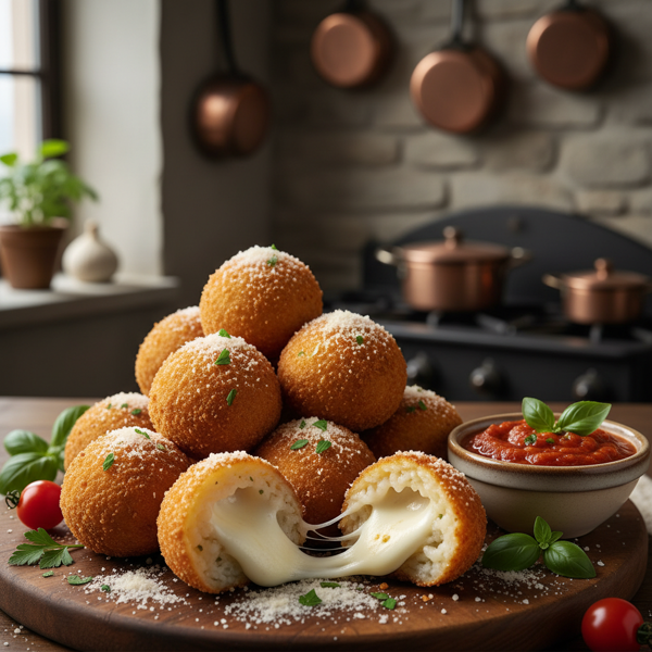 Crispy Italian Rice Balls with Cheese Center recipe