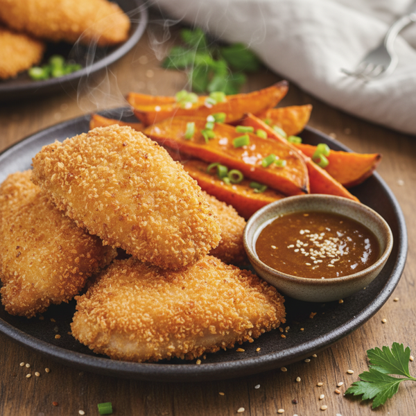 Crispy Japanese-Style Chicken Thighs with Sweet Potato recipe