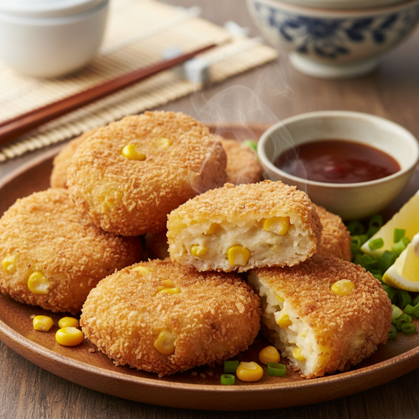 Crispy Japanese Potato Croquettes with Corn recipe