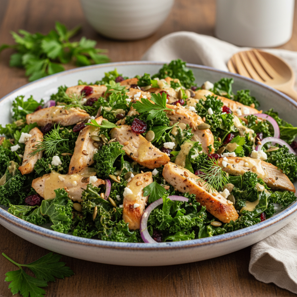 Crispy Kale and Turkey Delight Salad recipe