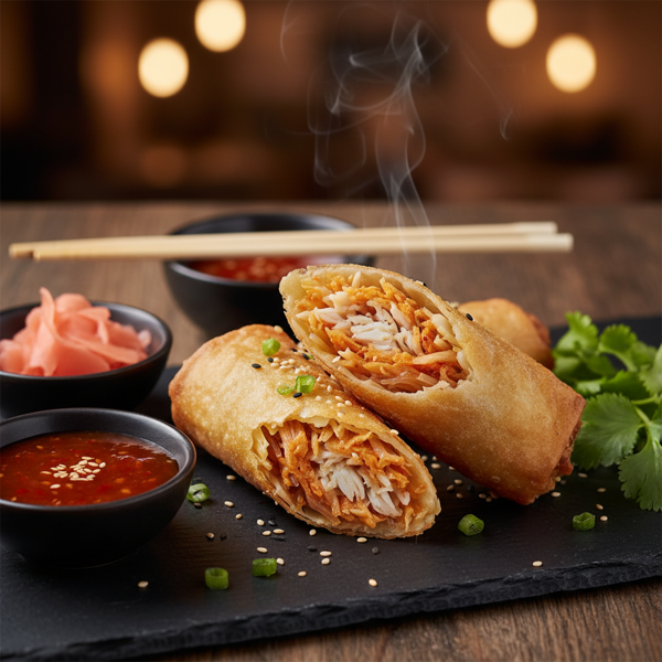 Crispy Kimchi and Crab Delight Rolls recipe