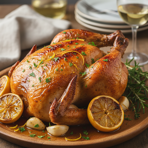 Crispy Lemon-Infused Roast Chicken recipe