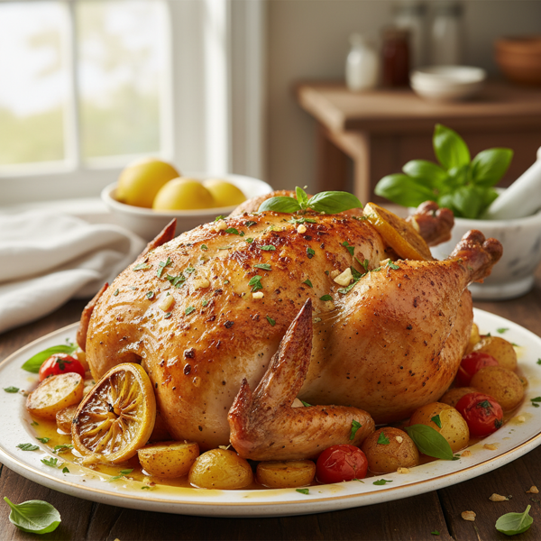 Crispy Lemon Basil Garlic Chicken recipe