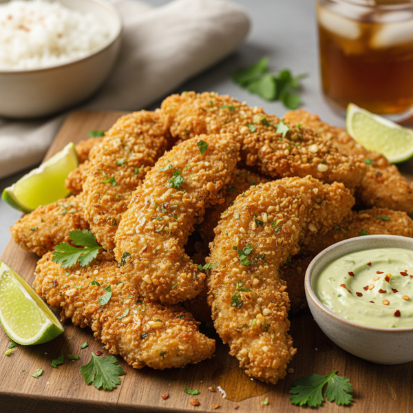 Crispy Lime-Garlic Chicken Tenders recipe