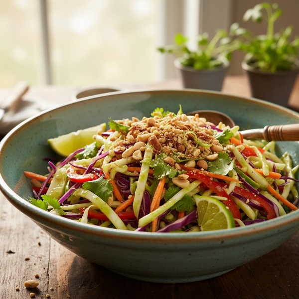 Crispy Lime and Peanut Slaw Delight recipe