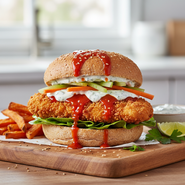 Crispy Low-Fat Buffalo Chicken Sandwich recipe