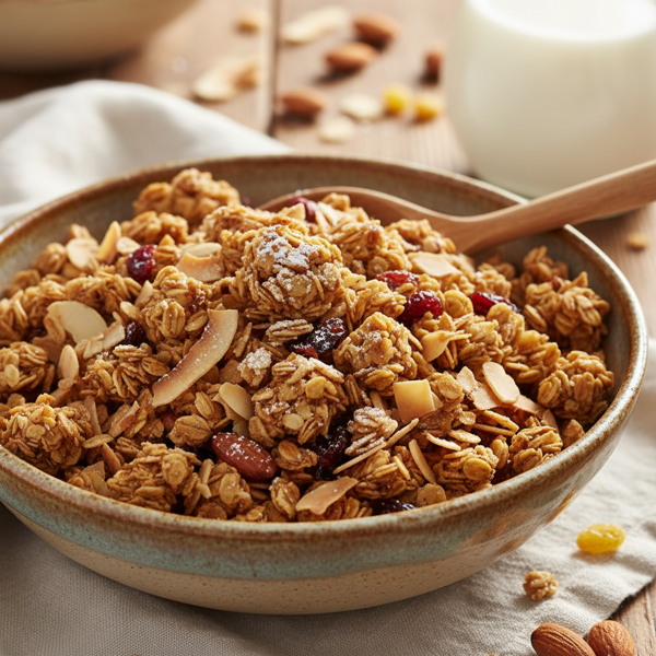 Crispy Maple Almond Coconut Granola recipe
