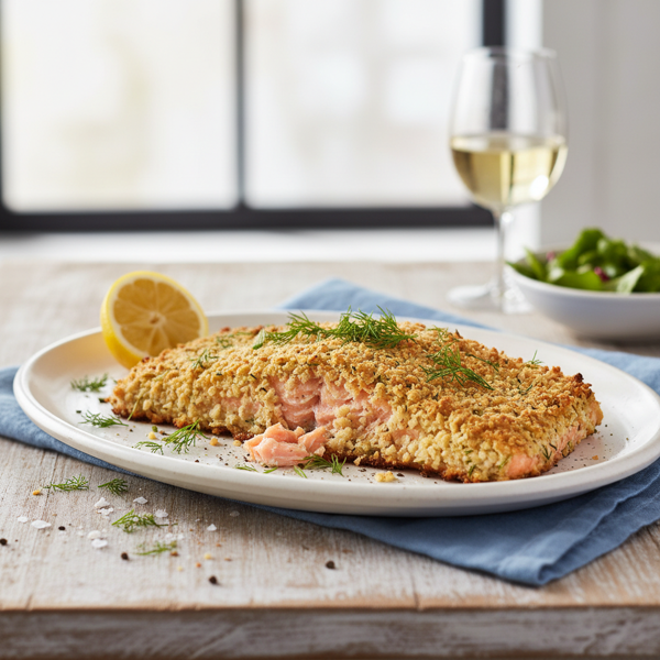 Crispy Matzo-Crusted Salmon with Fresh Dill recipe