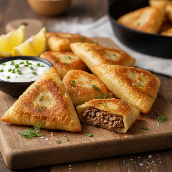 Crispy Meat Kreplach recipe