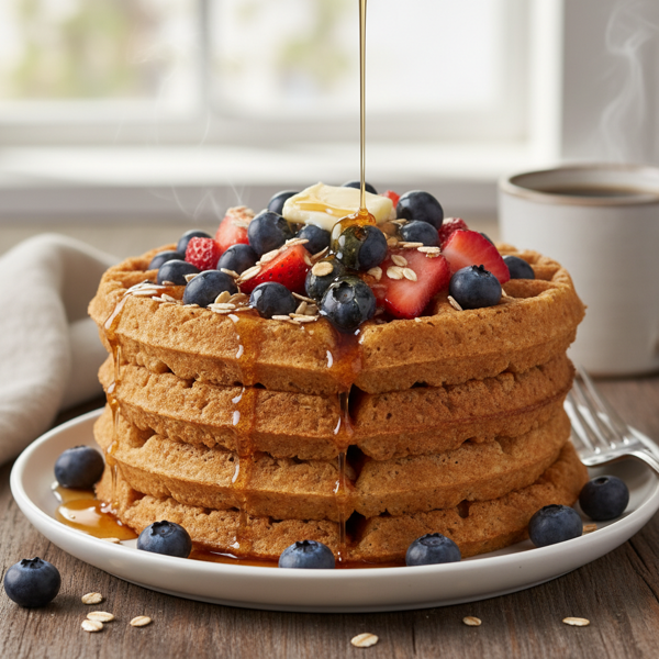 Crispy Oat & Cornmeal Breakfast Waffles recipe