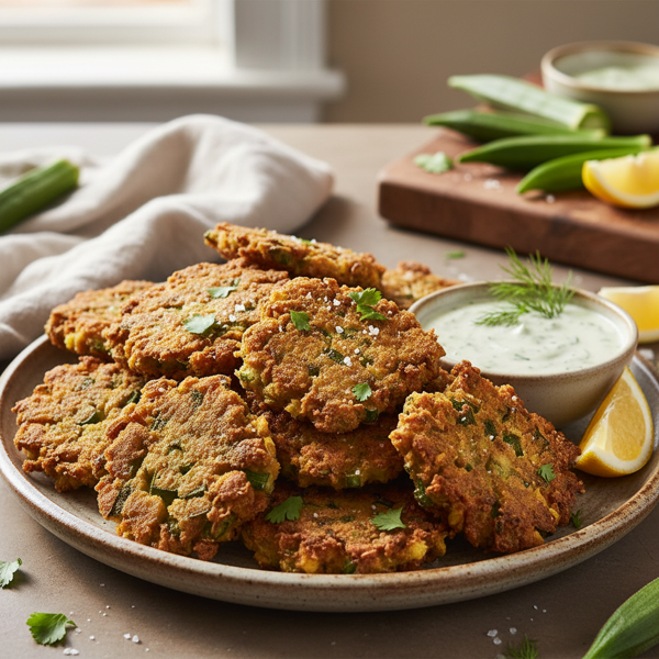 Crispy Okra Fritters recipe