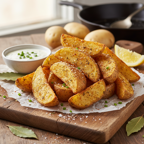 Crispy Old Bay Baked Potato Wedges recipe