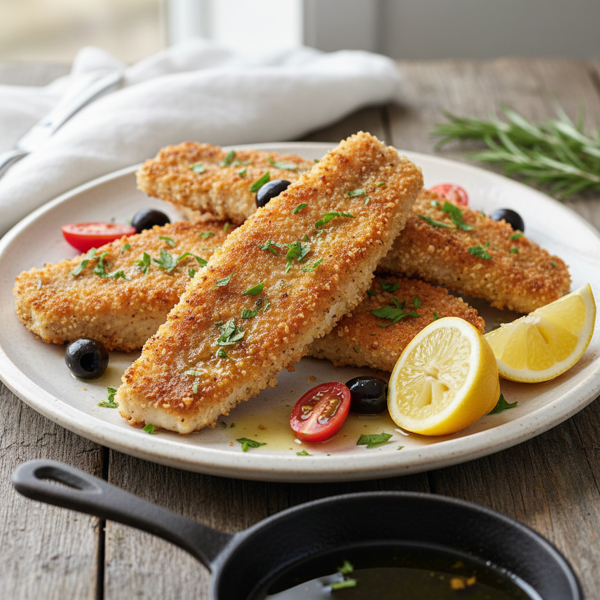 Crispy Olive Oil Pan-Fried Fish with Panko Crust recipe